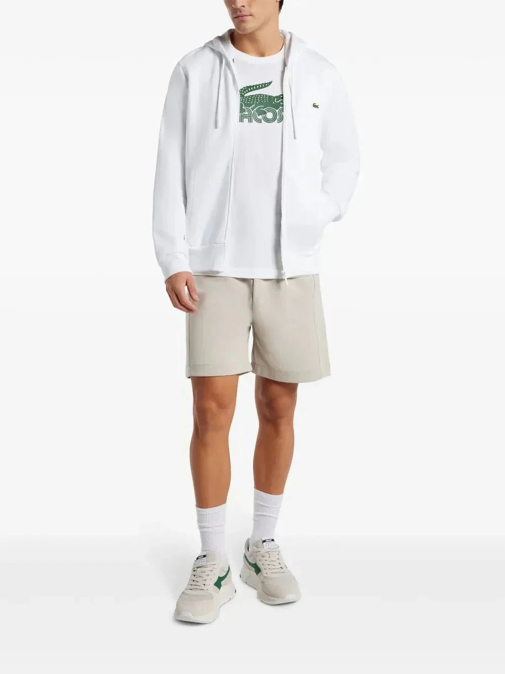 appliqué - logo zip - up hoodie - B30sneakers