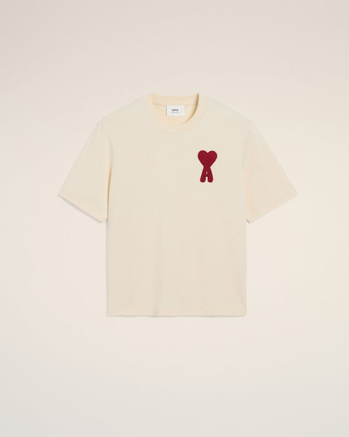 BEIGE COTTON AMI PATCH T - SHIRT - B30sneakers