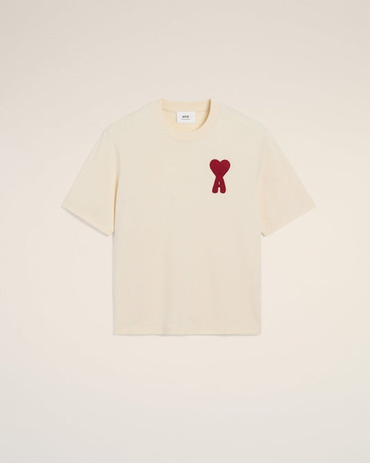 BEIGE COTTON AMI PATCH T - SHIRT - B30sneakers