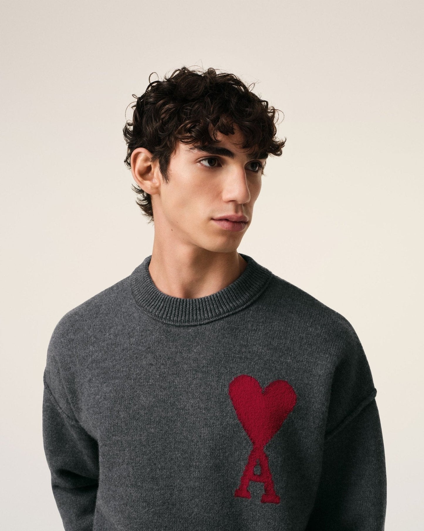 GREY WOOL AMI SWEATER - B30sneakers