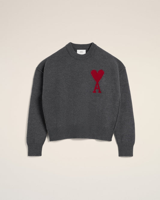 GREY WOOL AMI SWEATER - B30sneakers