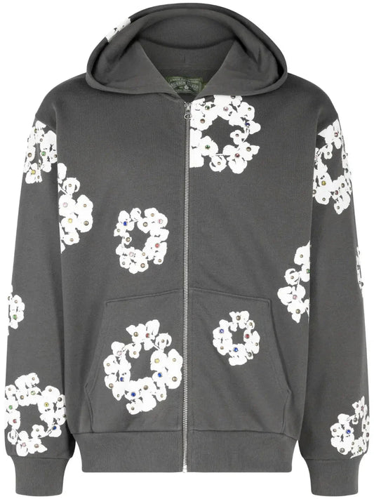 hoodie zippé Rhinestone Wreath - B30sneakers