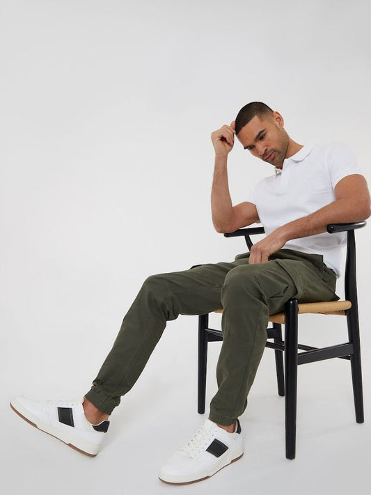 Khaki Cotton Jogger Style Cargo Trousers (Pack de 3) - B30sneakers