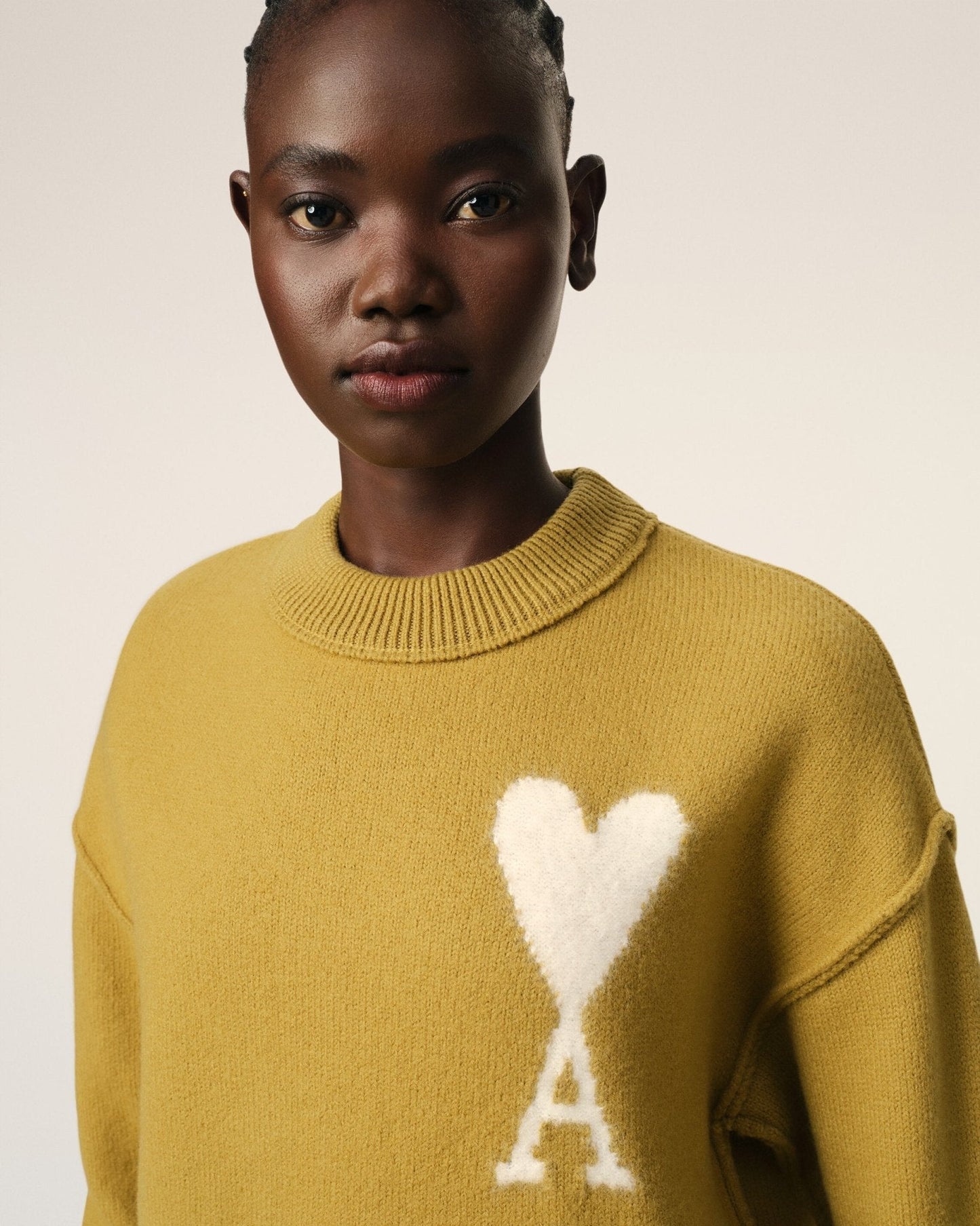 MUSTARD WOOL AMI SWEATER - B30sneakers