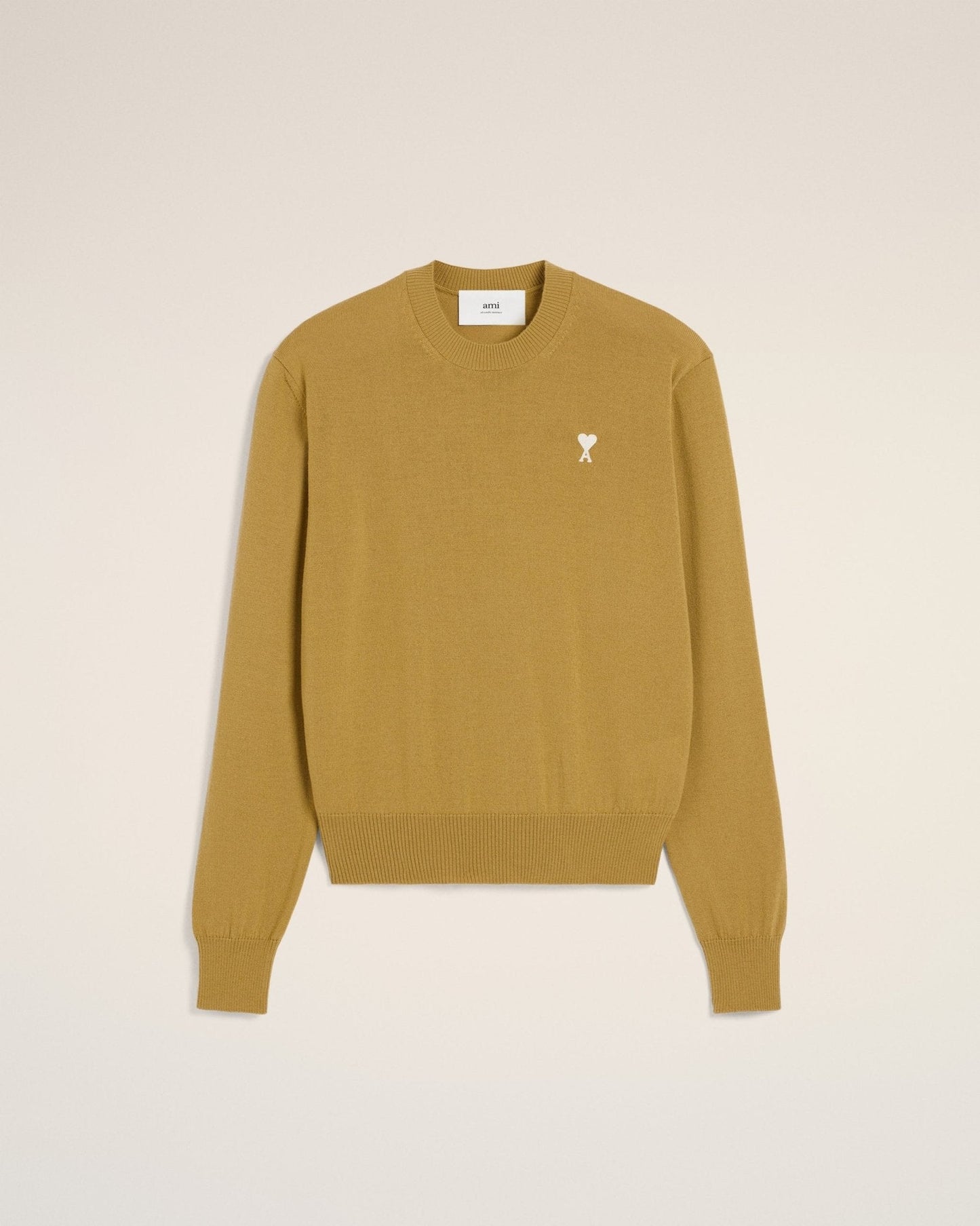 MUSTARD WOOL CREW NECK SWEATER - B30sneakers