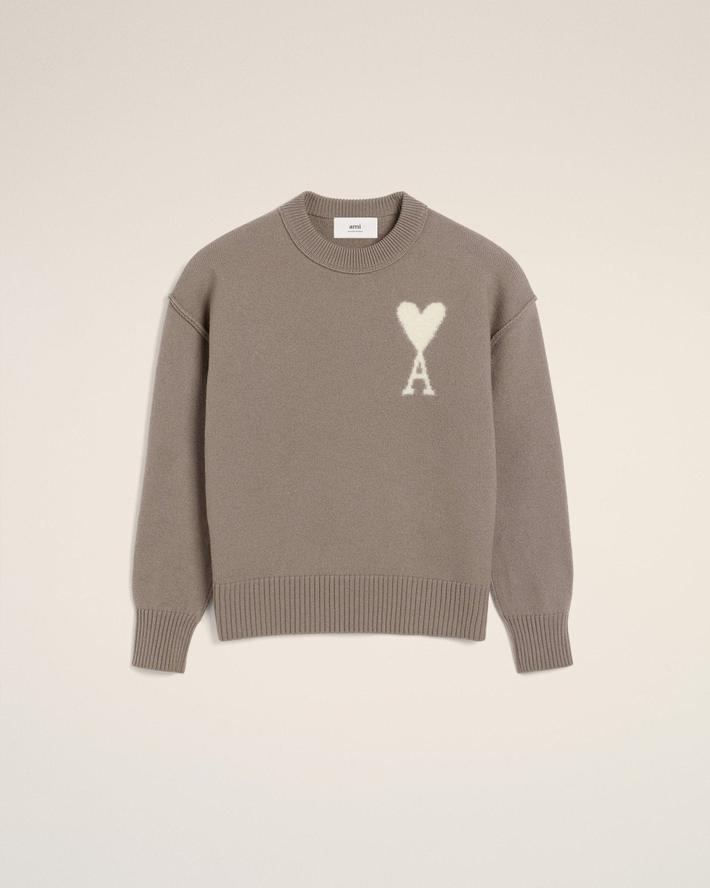 TAUPE WOOL AMI SWEATER - B30sneakers