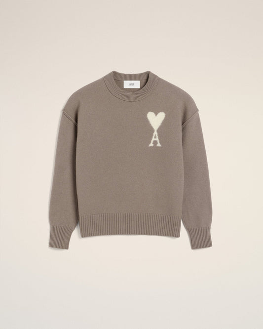 TAUPE WOOL AMI SWEATER - B30sneakers
