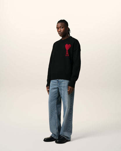 BLACK WOOL AMI SWEATER - B30sneakers