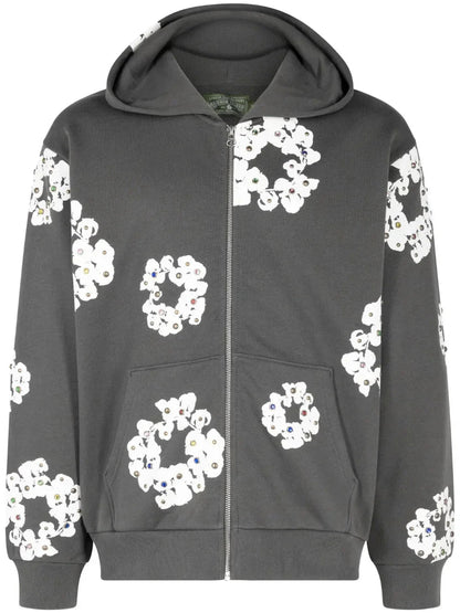 hoodie zippé Rhinestone Wreath - B30sneakers